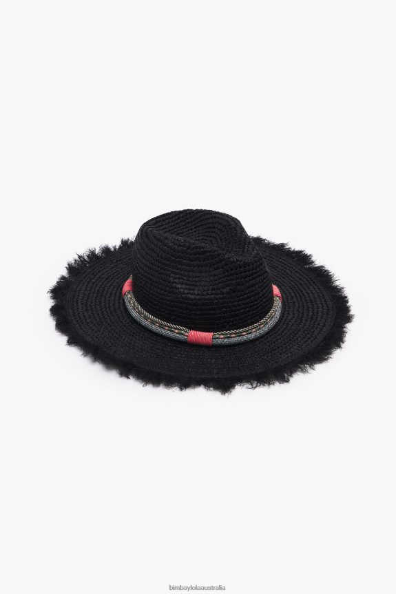 Accessories 4062VZ864 Black Bimba Y Lola Raffia Hat