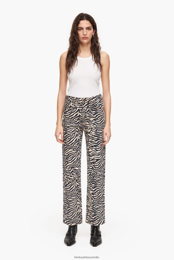 Clothing 4062VZ427 Tiger Bimba Y Lola Straight Cropped- Straight Jeans