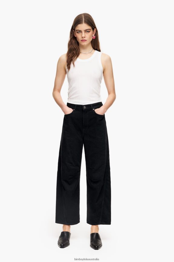 Clothing 4062VZ429 Black Bimba Y Lola Barrel - Straight Jeans