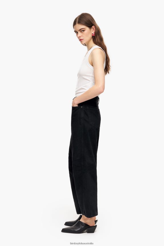 Clothing 4062VZ429 Black Bimba Y Lola Barrel - Straight Jeans