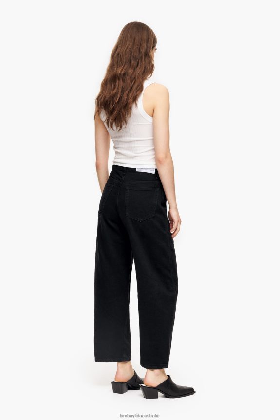 Clothing 4062VZ429 Black Bimba Y Lola Barrel - Straight Jeans