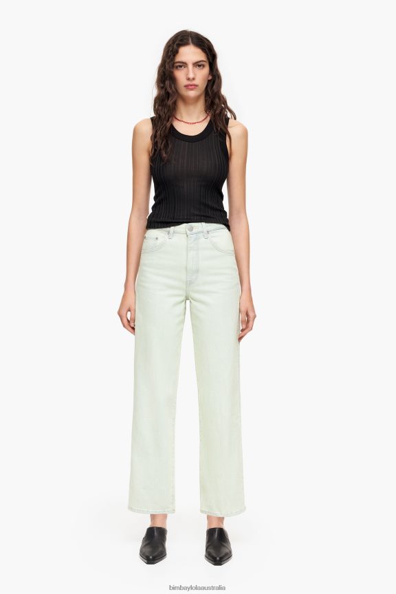 Clothing 4062VZ449 Mint Bimba Y Lola Straight Cropped - Straight Jeans