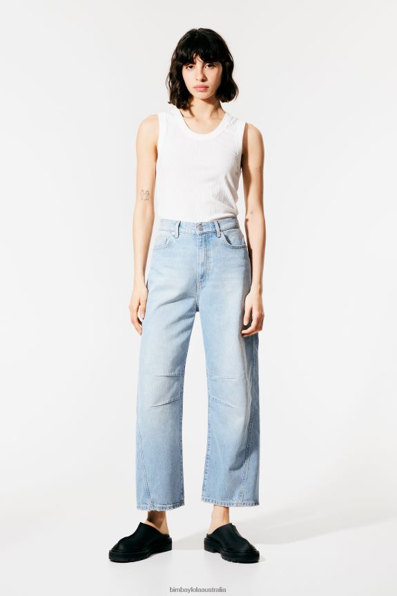 Clothing 4062VZ514 Light Blue Bimba Y Lola Barrel - Straight Jeans