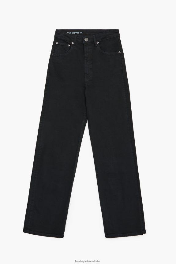 Clothing 4062VZ531 Black Bimba Y Lola Straight Cropped - Straight Jeans