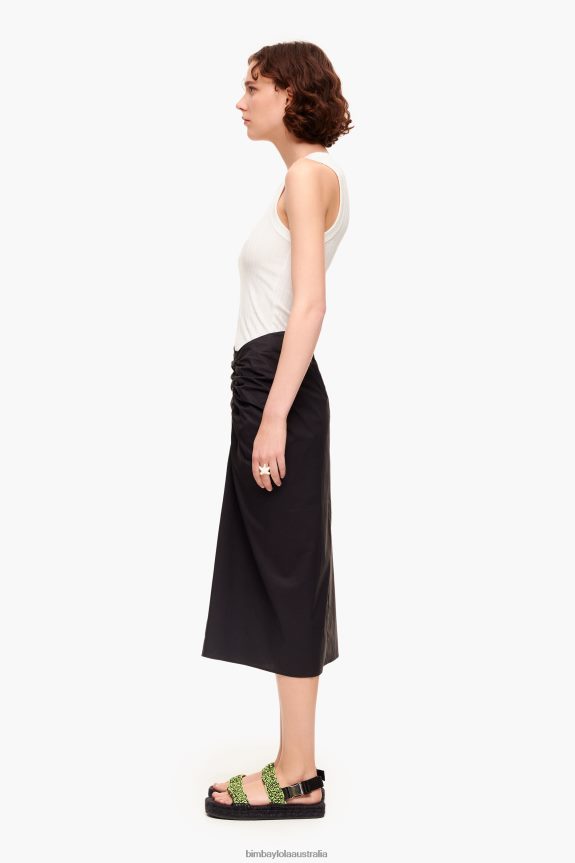 Clothing 4062VZ463 Black Bimba Y Lola Cotton Midi Skirt