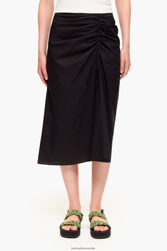 Clothing 4062VZ463 Black Bimba Y Lola Cotton Midi Skirt