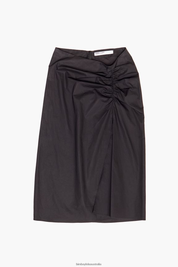 Clothing 4062VZ463 Black Bimba Y Lola Cotton Midi Skirt