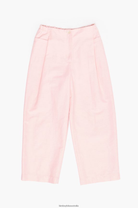 Clothing 4062VZ395 Pink Bimba Y Lola Light Linen Trousers