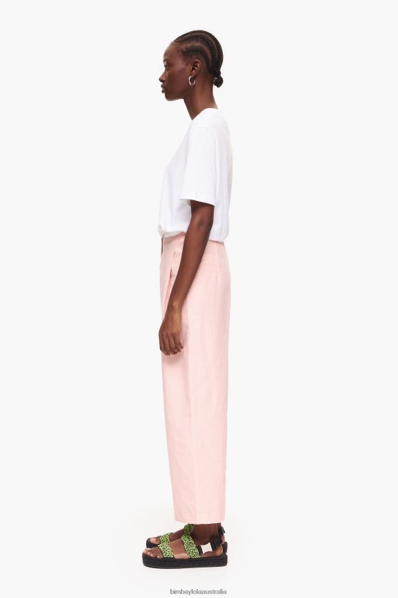 Clothing 4062VZ395 Pink Bimba Y Lola Light Linen Trousers