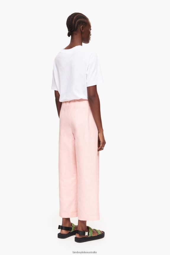 Clothing 4062VZ395 Pink Bimba Y Lola Light Linen Trousers