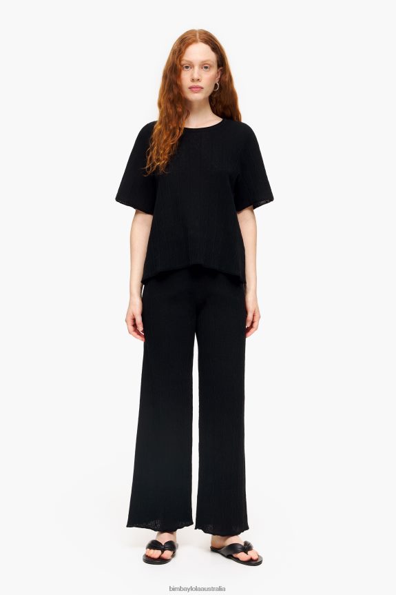 Clothing 4062VZ398 Black Bimba Y Lola Jersey-Knit Trousers