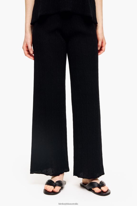 Clothing 4062VZ398 Black Bimba Y Lola Jersey-Knit Trousers