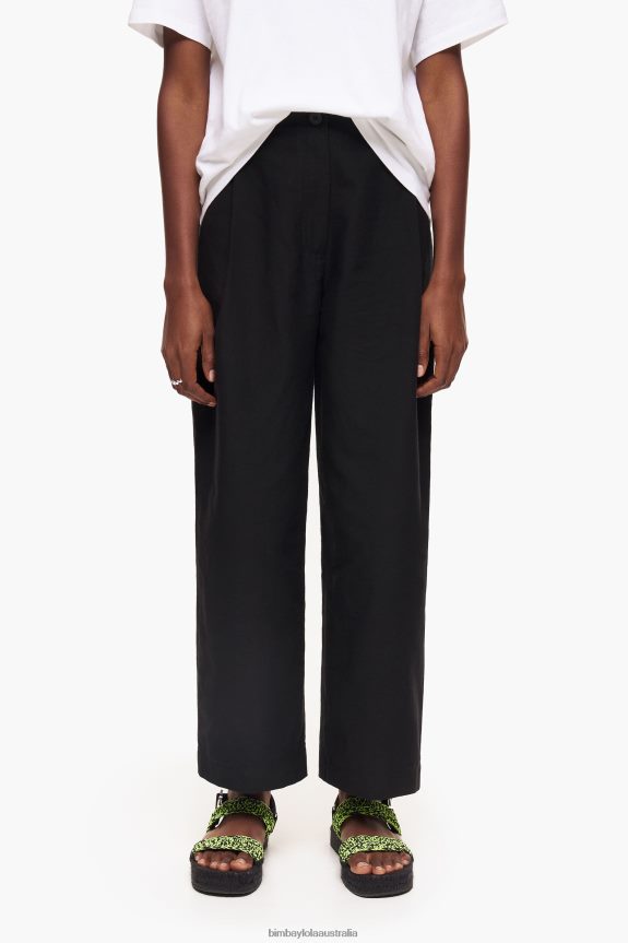 Clothing 4062VZ404 Black Bimba Y Lola Linen Trousers