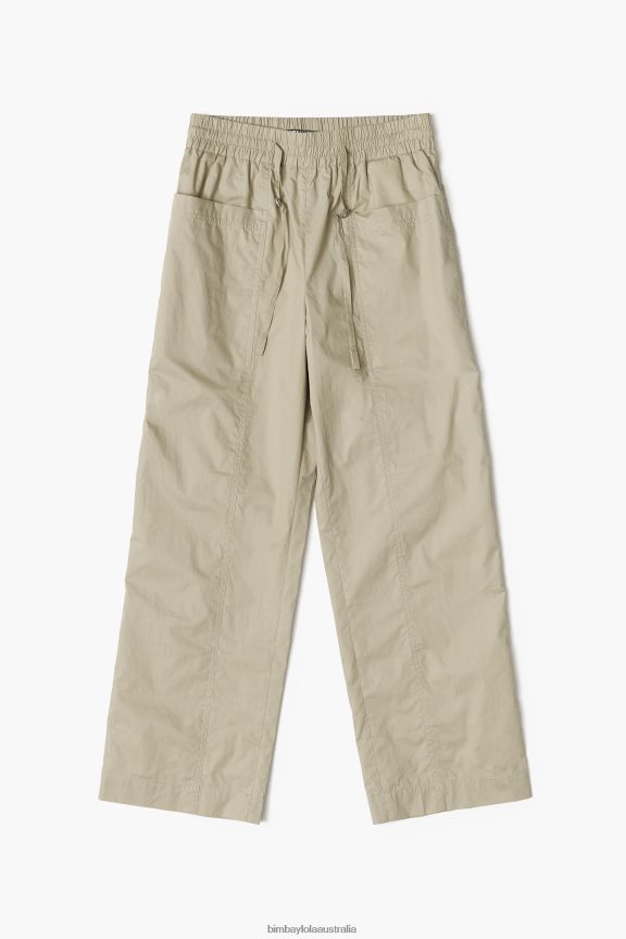 Clothing 4062VZ410 Khaki Bimba Y Lola Poplin Jogger Trousers