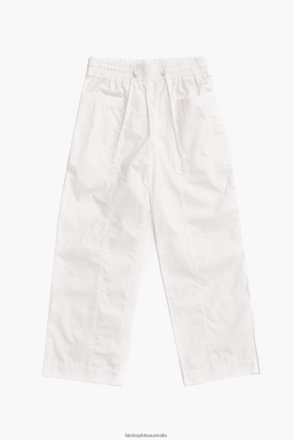 Clothing 4062VZ411 White Bimba Y Lola Poplin Jogger Trousers