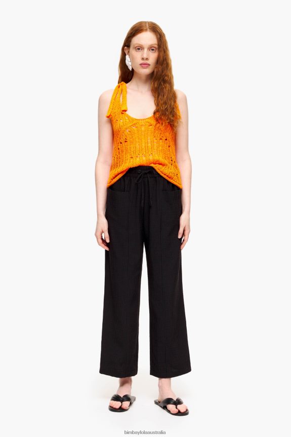 Clothing 4062VZ412 Black Bimba Y Lola Texture Trousers