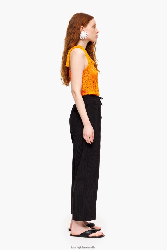 Clothing 4062VZ412 Black Bimba Y Lola Texture Trousers