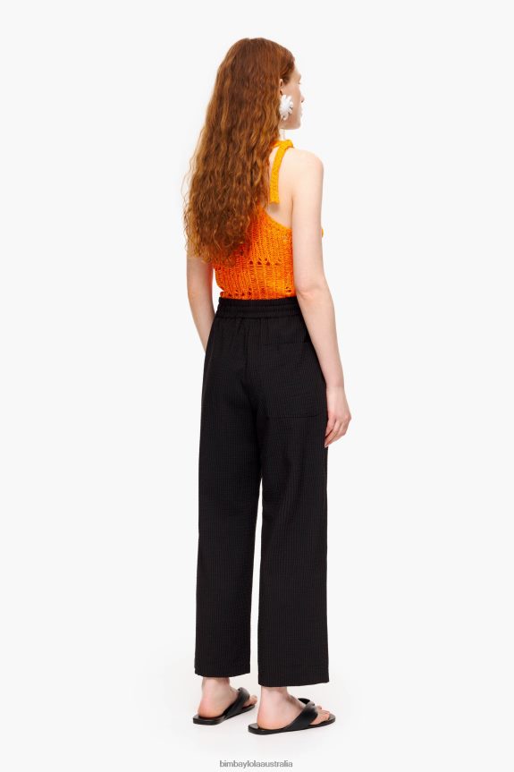 Clothing 4062VZ412 Black Bimba Y Lola Texture Trousers