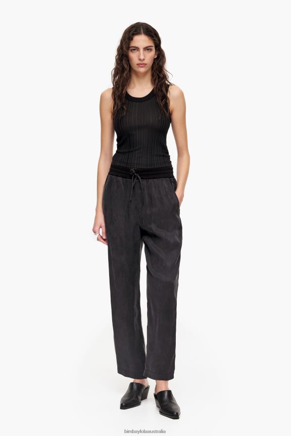 Clothing 4062VZ413 Black Bimba Y Lola Cupro Jogger Trousers