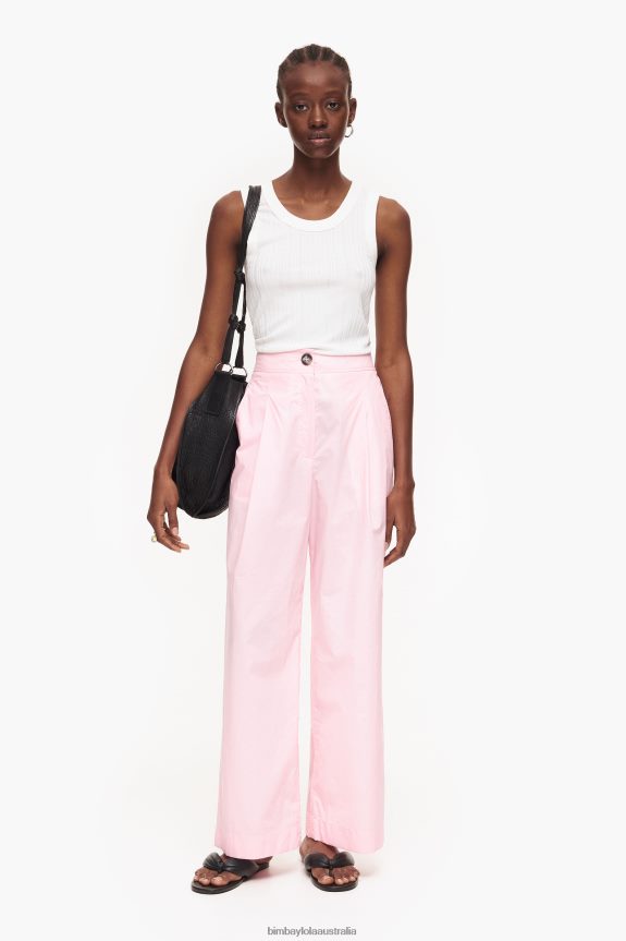 Clothing 4062VZ417 Pink Bimba Y Lola Light Poplin Trousers