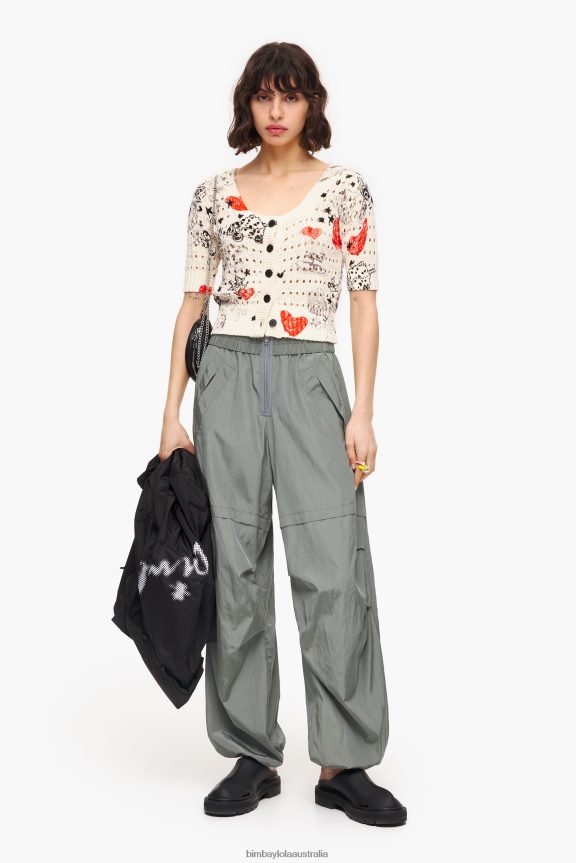 Clothing 4062VZ420 Gray Bimba Y Lola Parachute Trousers