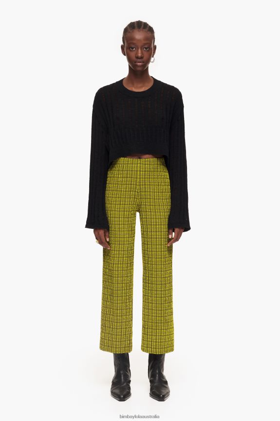 Clothing 4062VZ435 Yellow Bimba Y Lola Gingham Trousers