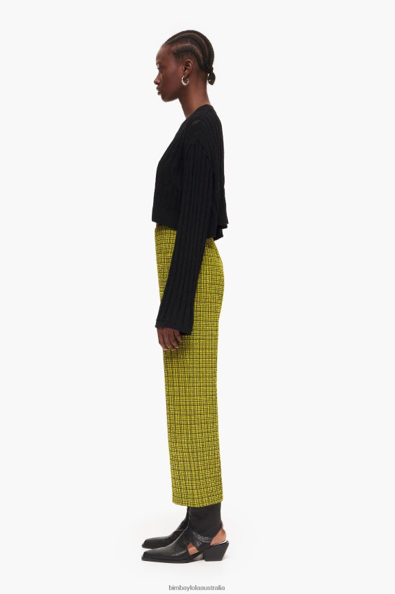 Clothing 4062VZ435 Yellow Bimba Y Lola Gingham Trousers