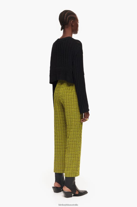 Clothing 4062VZ435 Yellow Bimba Y Lola Gingham Trousers