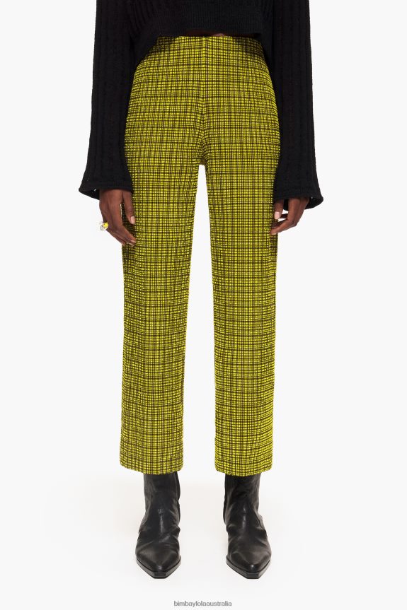 Clothing 4062VZ435 Yellow Bimba Y Lola Gingham Trousers