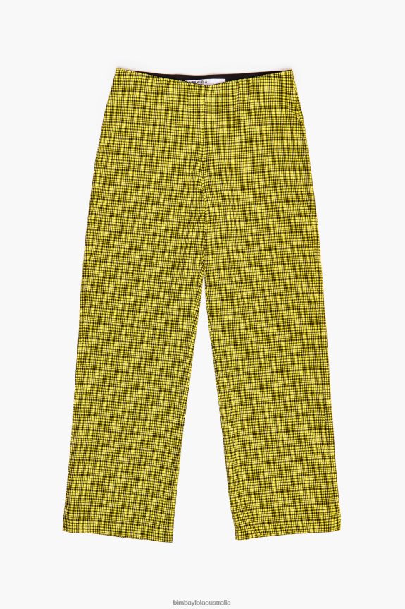 Clothing 4062VZ435 Yellow Bimba Y Lola Gingham Trousers