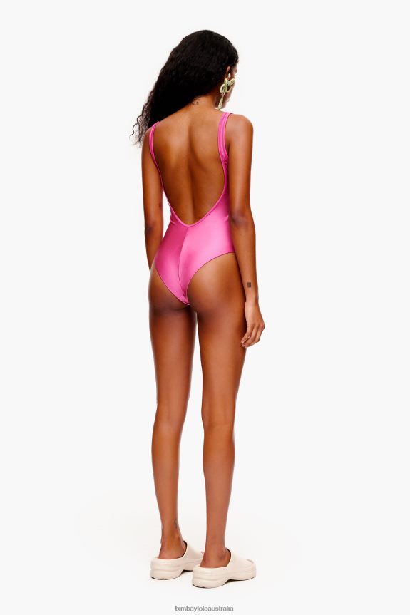 Clothing 4062VZ886 Pink Bimba Y Lola Flowers Logo Swimsuit