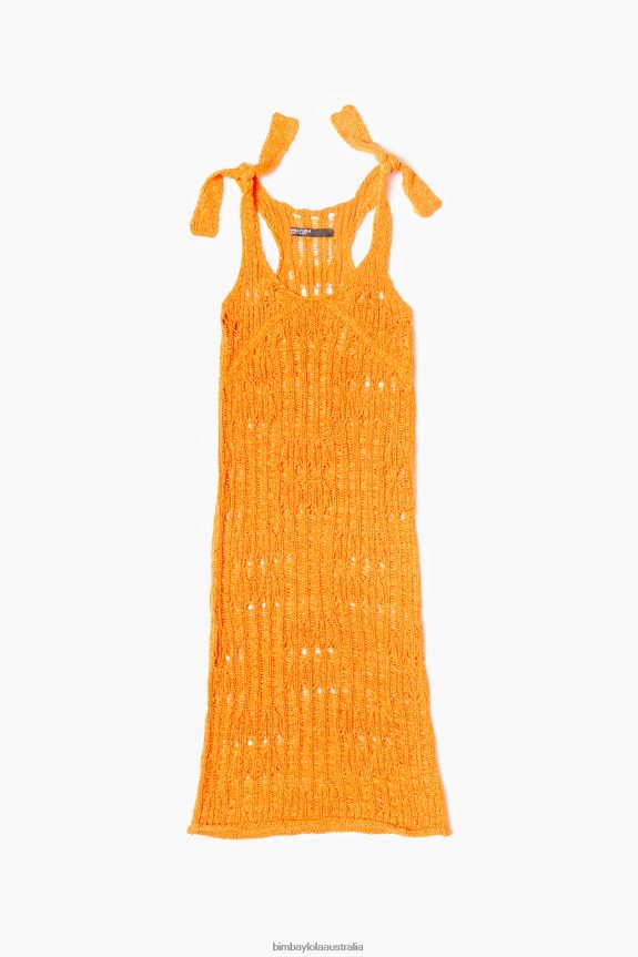 Clothing 4062VZ174 Orange Bimba Y Lola Crochet Slip Dress