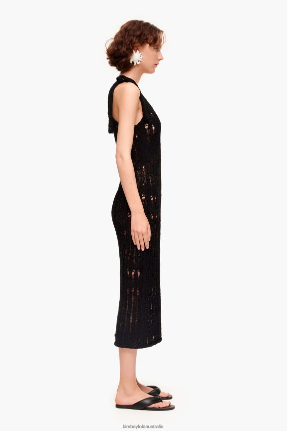 Clothing 4062VZ175 Black Bimba Y Lola Long Crochet Dress