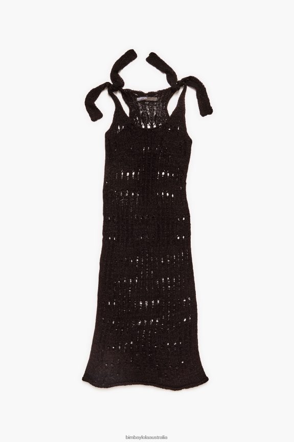 Clothing 4062VZ175 Black Bimba Y Lola Long Crochet Dress