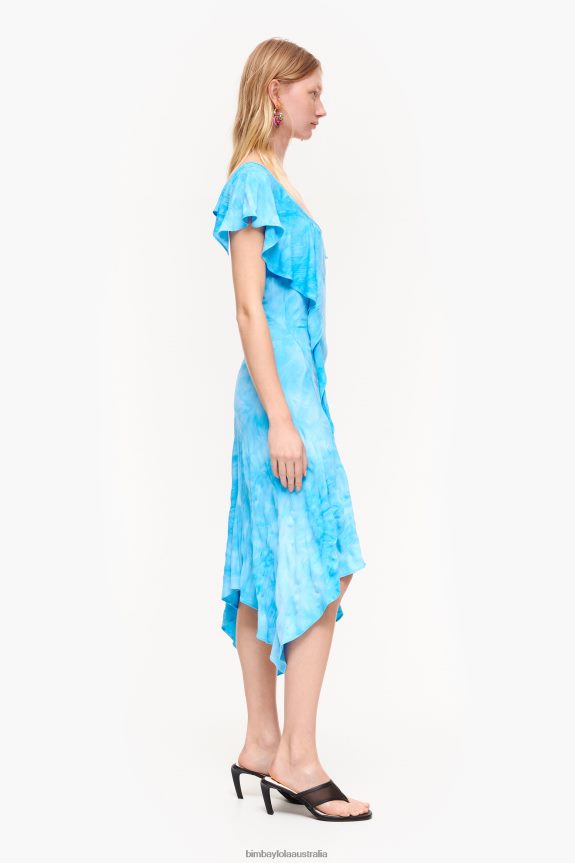 Clothing 4062VZ191 Blue Bimba Y Lola Fluid Midi Dress