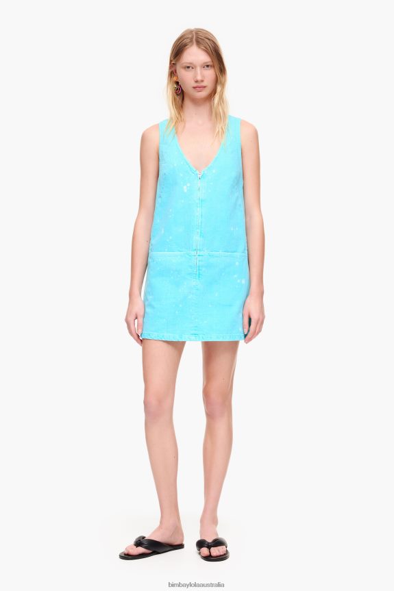 Clothing 4062VZ193 Turquoise Bimba Y Lola Short Denim Dress