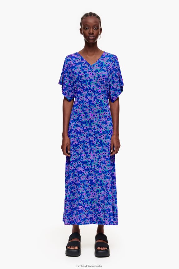 Clothing 4062VZ209 Flowers Bimba Y Lola Full Print Midi Dress