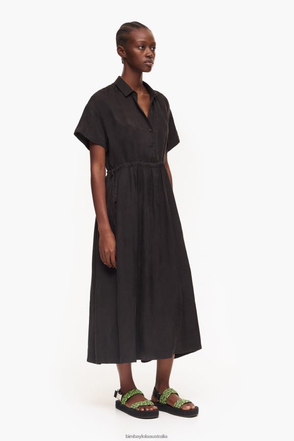 Clothing 4062VZ211 Black Bimba Y Lola Midi Shirt Dress