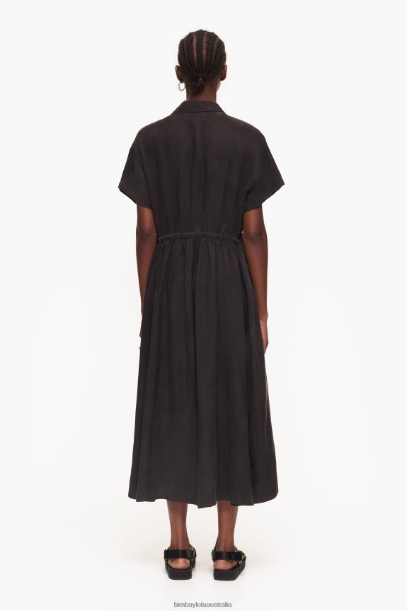 Clothing 4062VZ211 Black Bimba Y Lola Midi Shirt Dress