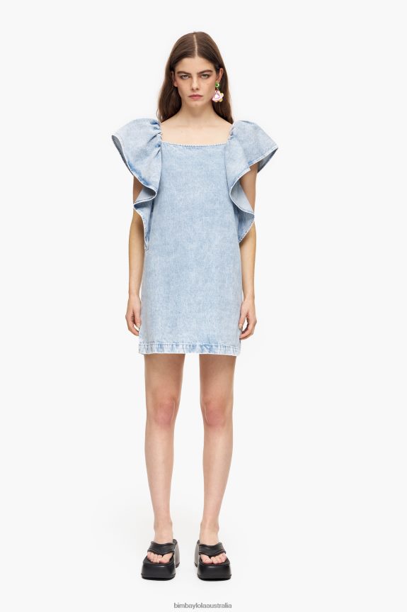 Clothing 4062VZ213 Blue Bimba Y Lola Light Denim Mini Dress