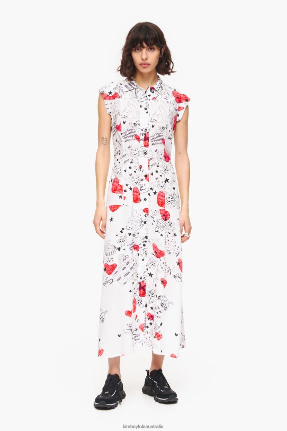 Clothing 4062VZ226 Nickname Bimba Y Lola Heart Print Maxi Dress