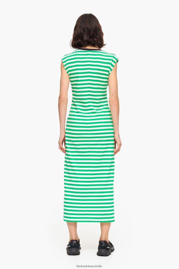 Clothing 4062VZ230 Green Bimba Y Lola Striped Midi Dress