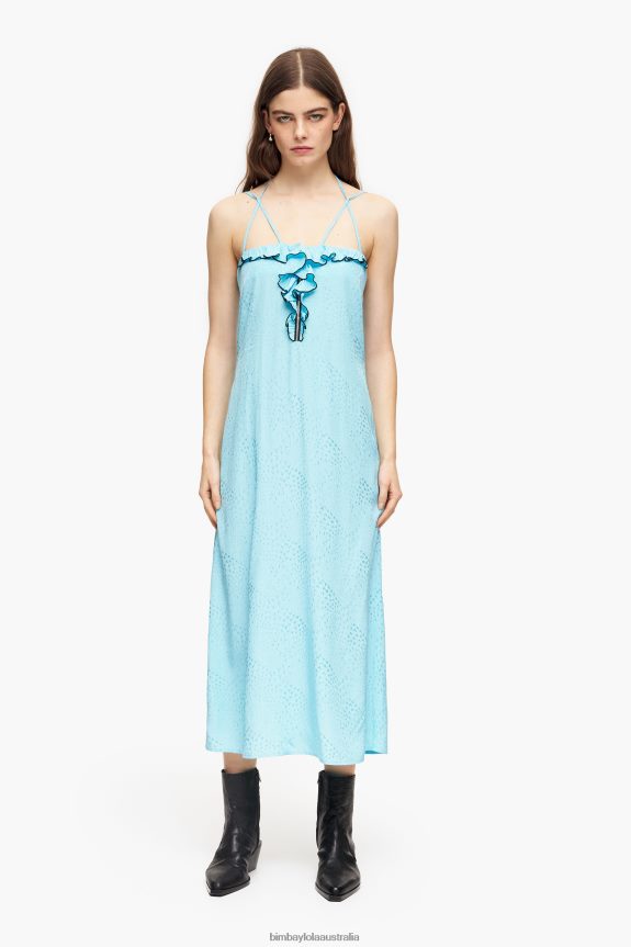 Clothing 4062VZ231 Blue Bimba Y Lola Fluid Midi Dress