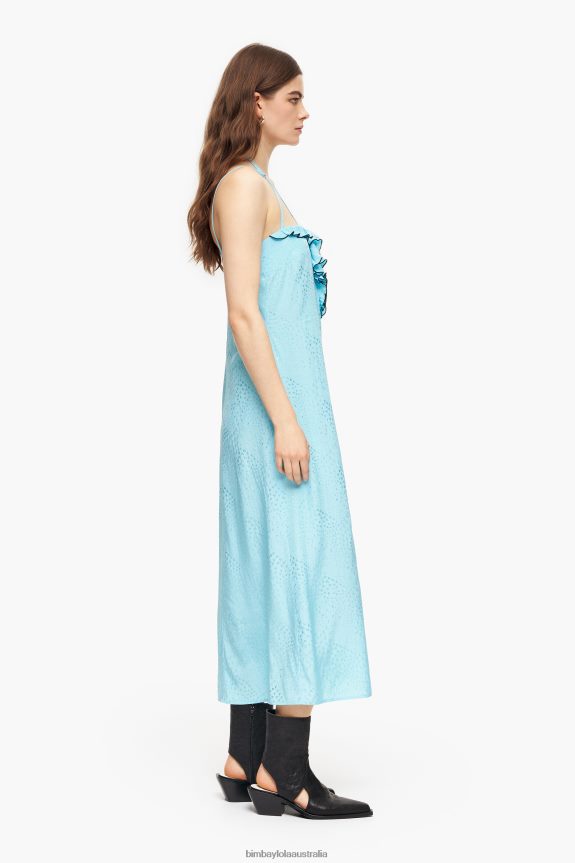 Clothing 4062VZ231 Blue Bimba Y Lola Fluid Midi Dress