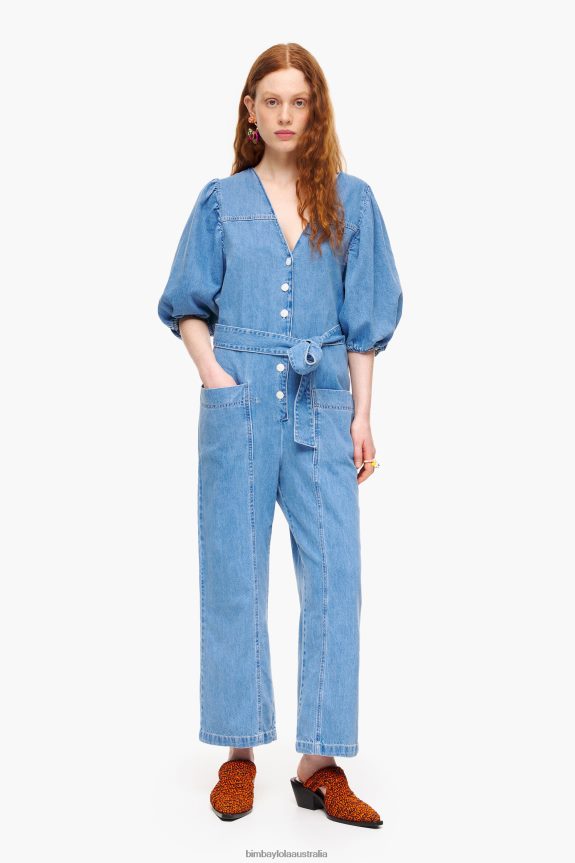 Clothing 4062VZ179 Blue Bimba Y Lola Light Denim Jumpsuit