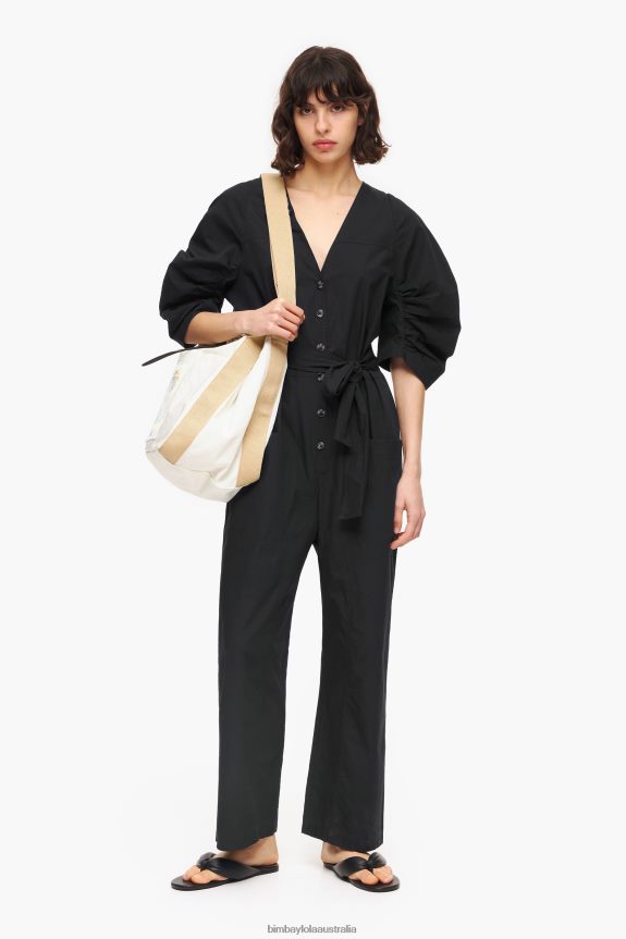 Clothing 4062VZ187 Black Bimba Y Lola Poplin Jumpsuit