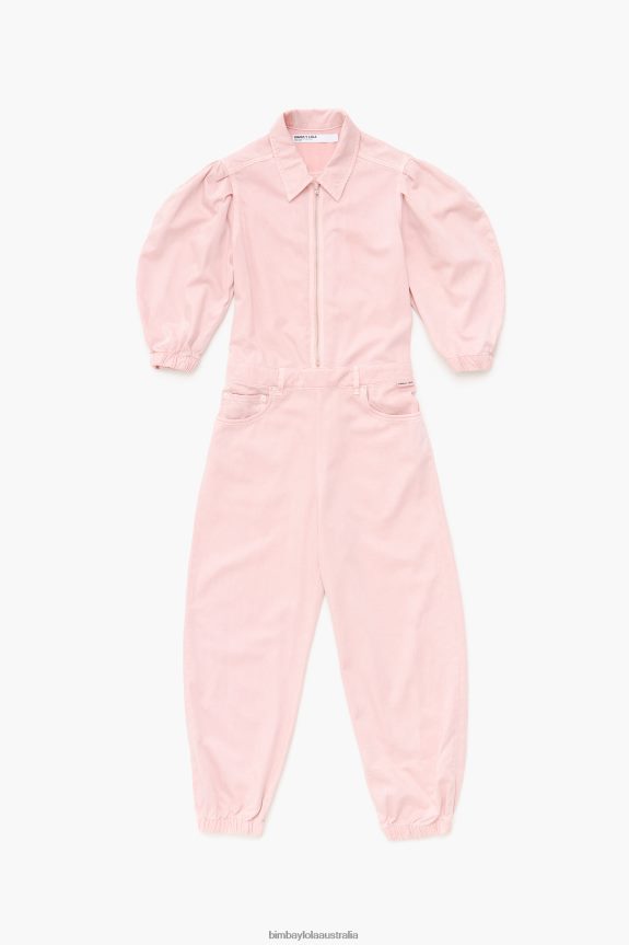 Clothing 4062VZ195 Pink Bimba Y Lola Light Denim Jumpsuit