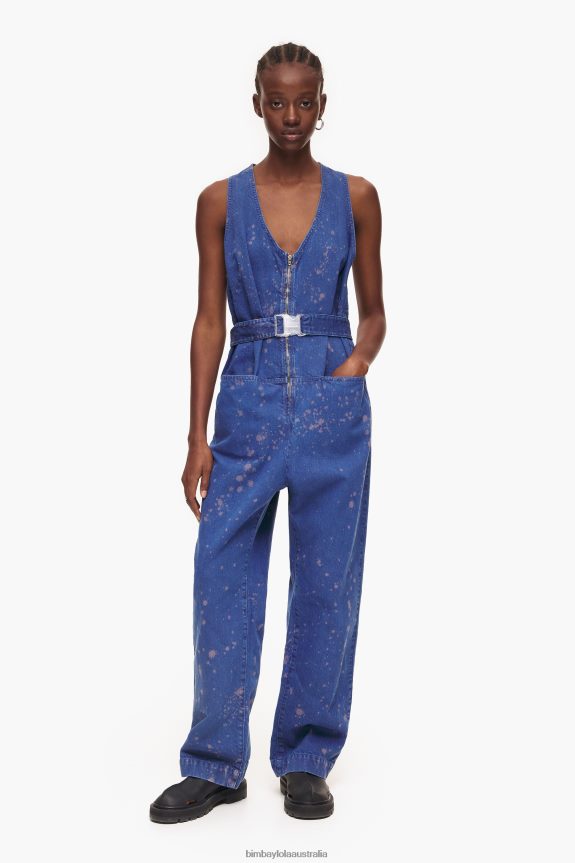 Clothing 4062VZ204 Blue Bimba Y Lola Dark Denim Jumpsuit