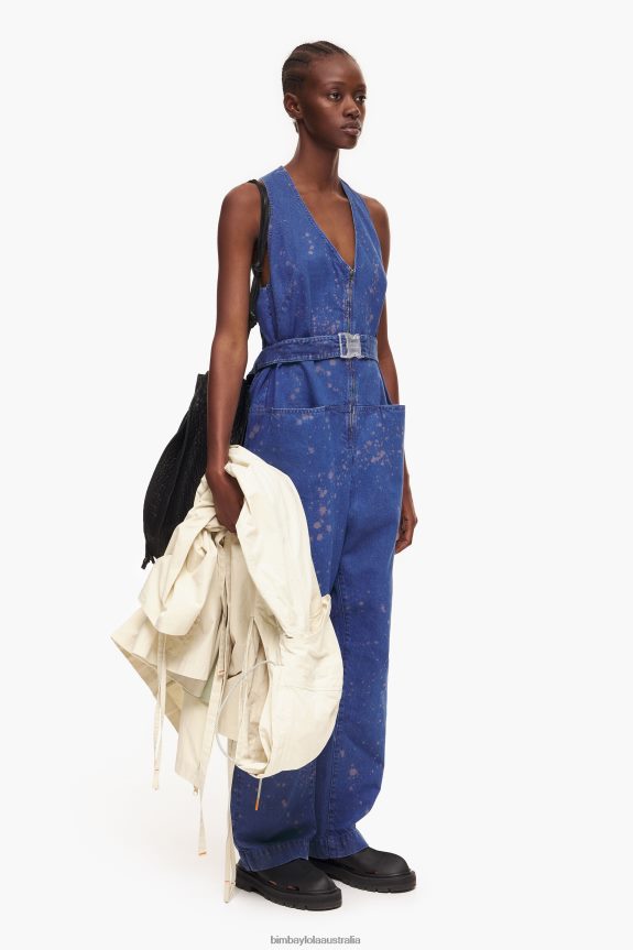 Clothing 4062VZ204 Blue Bimba Y Lola Dark Denim Jumpsuit