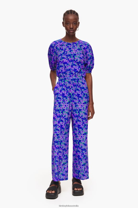 Clothing 4062VZ210 Flowers Bimba Y Lola Full Print Jumpsuit